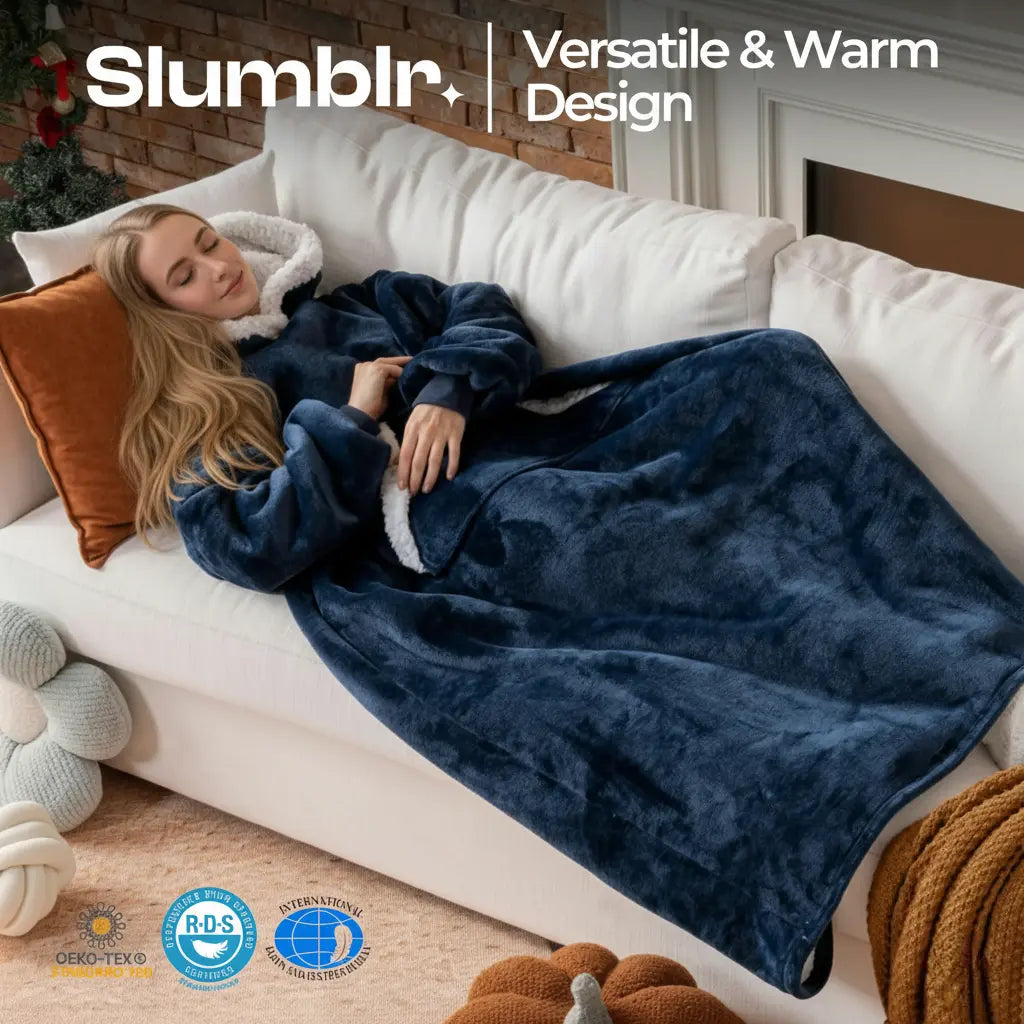 Oversized Flannel Hoodie Blanket