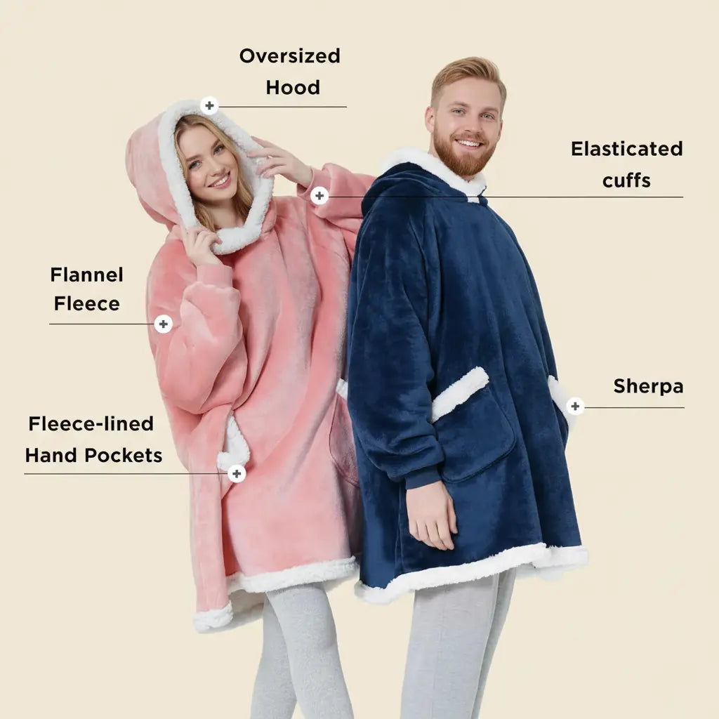 Oversized Flannel Hoodie Blanket