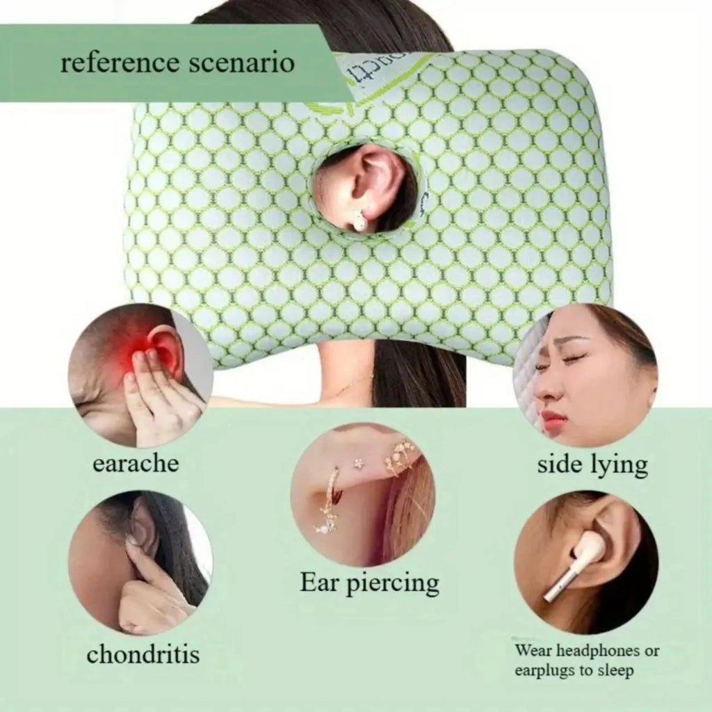 Ear Piercing Donut Pillow for Side Sleepers