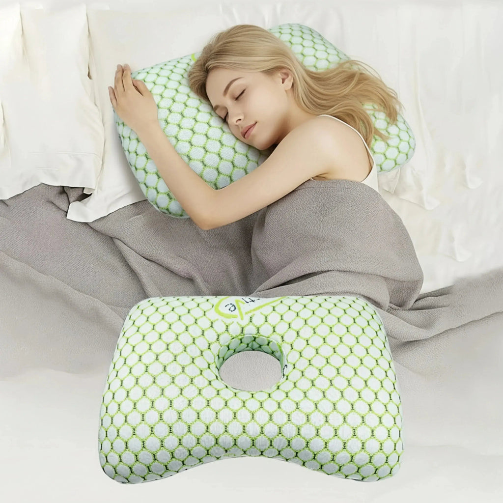 Ear Piercing Donut Pillow for Side Sleepers