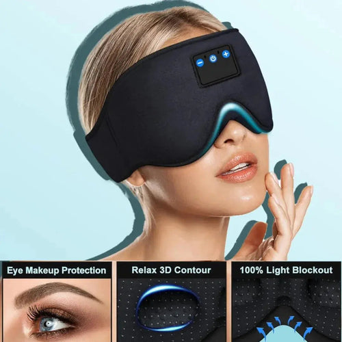 Bluetooth Sleep Mask with Headphones 3D Contoured Design