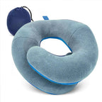 Double-Support Travel Neck Pillow in blue