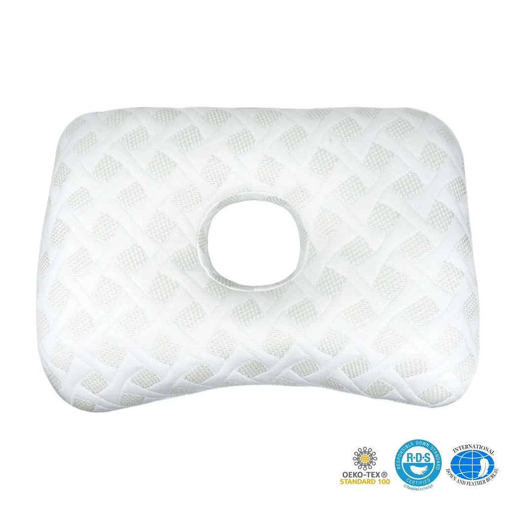 Ear Piercing Donut Pillow for Side Sleepers