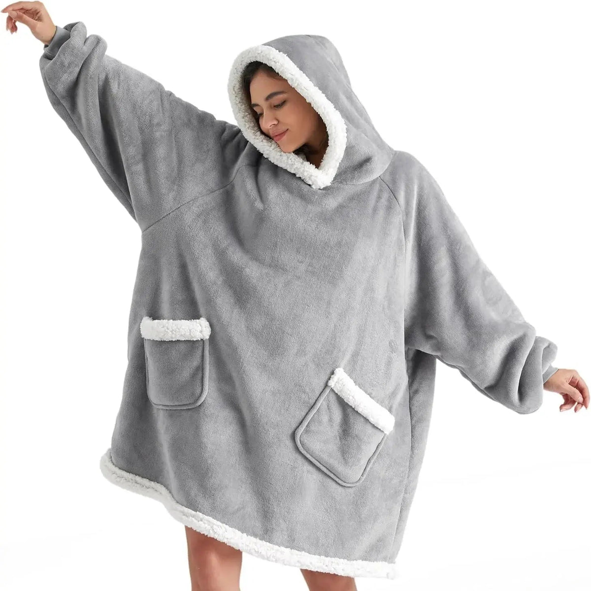 Oversized Flannel Hoodie Blanket