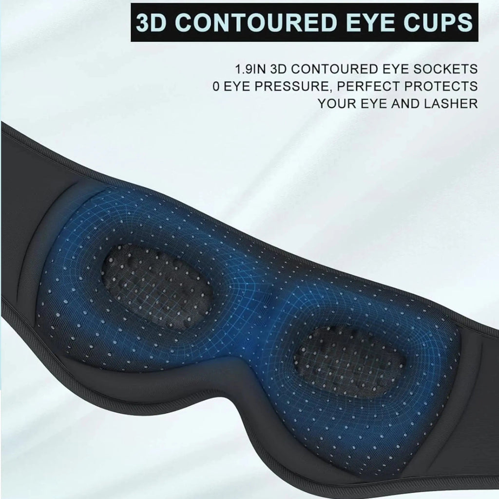 Bluetooth Sleep Mask with Headphones 3D Contoured Design