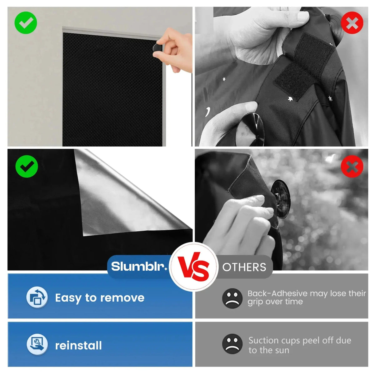 Magnetic Portable Blackout Window Shades