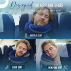 Double-Support Travel Neck Pillow in blue, view 3