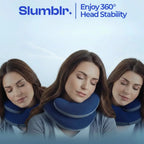 Double-Support Travel Neck Pillow in blue, view 2