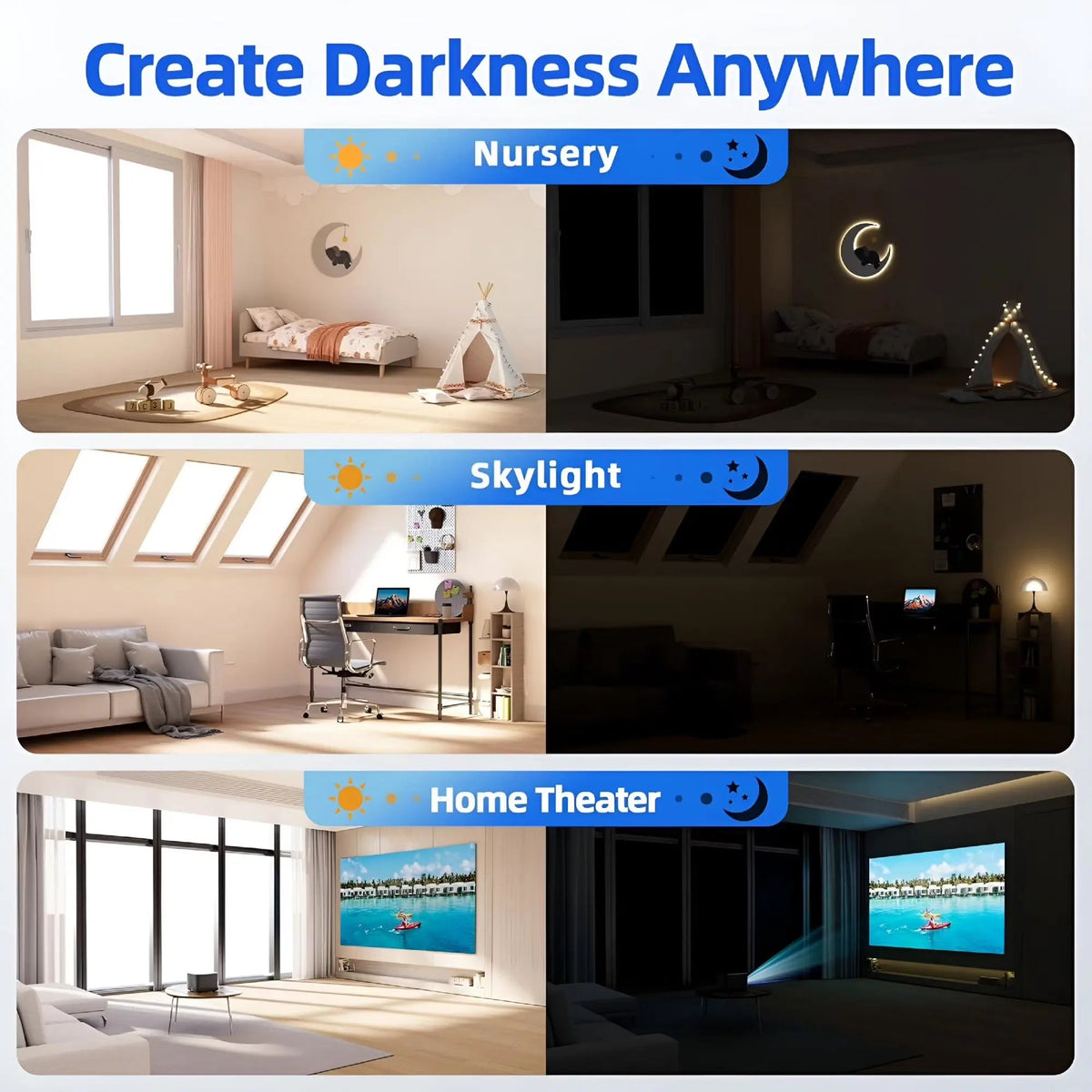 Magnetic Portable Blackout Window Shades