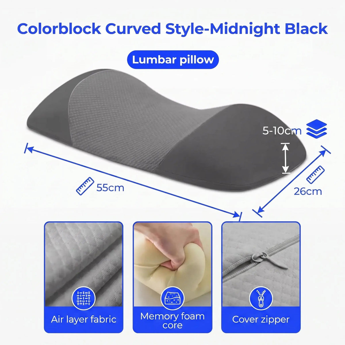 Memory Foam Lumbar Support Cushion
